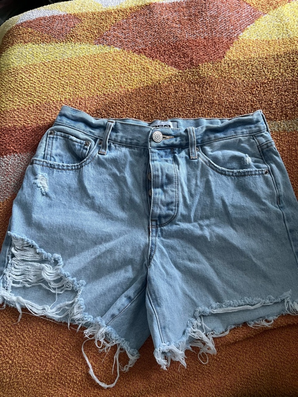 RSQ Light Blue Distressed Denim Shorts